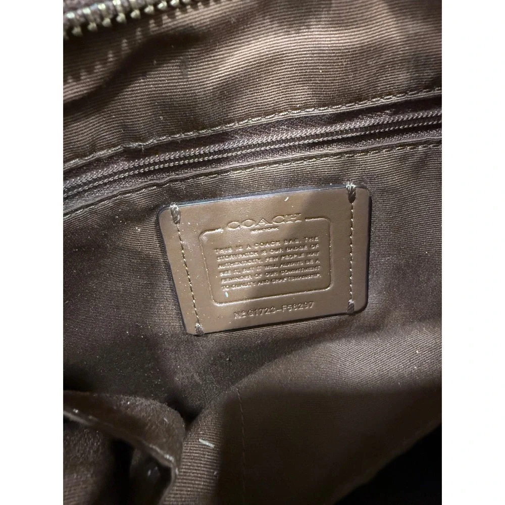 Coach F58297 Signature Canvas File Crossbody Bag Khaki‎ Saddle Brown Messenger